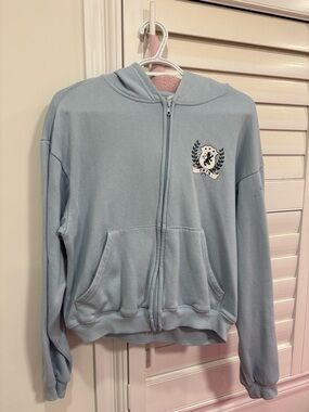 Urban Planet Light Blue Hoodie with Pink Sherpa Lining